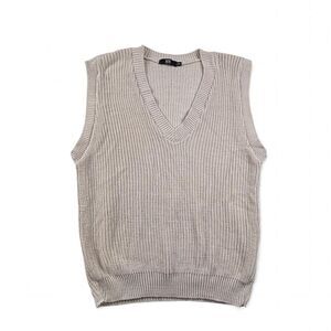 NN Knit Sweater Vest Women’s S/M Cream V Neck Chunky Preppy Minimal